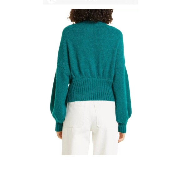 Farm Rio Cardigan Emerald Green Bubble Knit L NEW Button V Neck Long Sleeve - Picture 13 of 16
